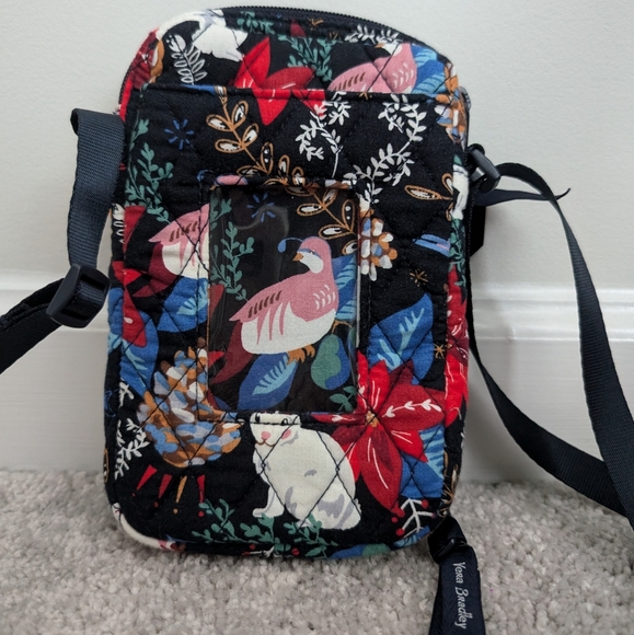 Vera Bradley Cell Phone Crossbody in Winter Forest with cute bunnies! - Picture 2 of 4